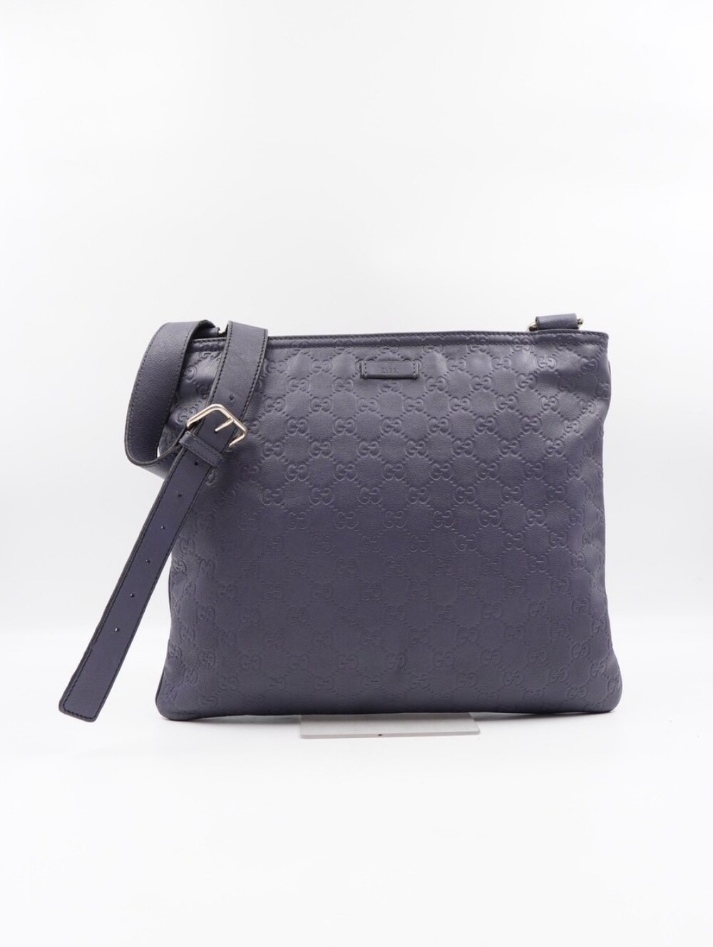 CL42 💕 Gucci Zip Top Messenger Bag Guccissima Leather